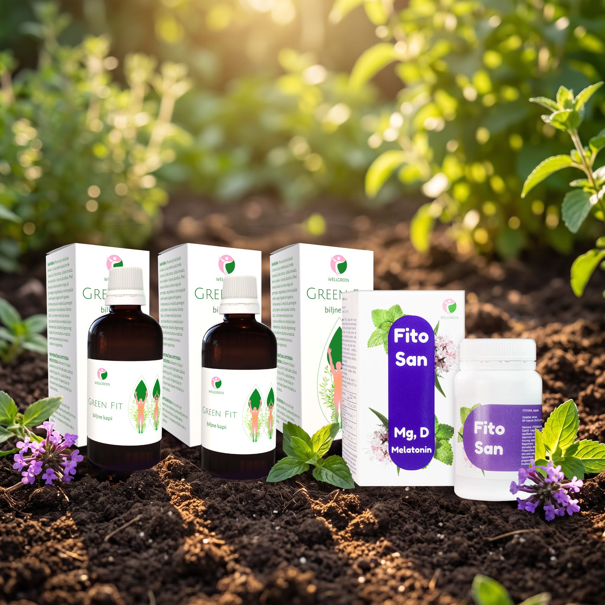 Green Fit + Fitosan GREEN FIT 2+1 GRATIS biljne kapi + FITOSAN kapsule - Detoksikacija i poboljšanje kvaliteta sna - Slika 1